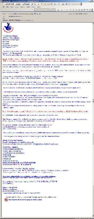 UK Lotter Scam Email
