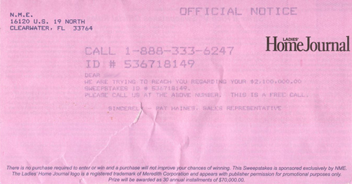 Pat Haines NME Letter Inside